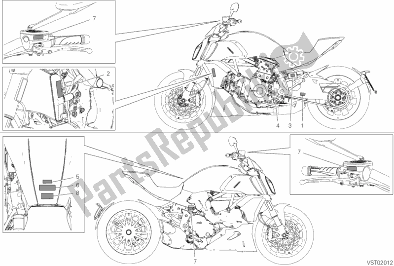 Tutte le parti per il Piastre Di Posizionamento del Ducati Diavel 1260 S 2020